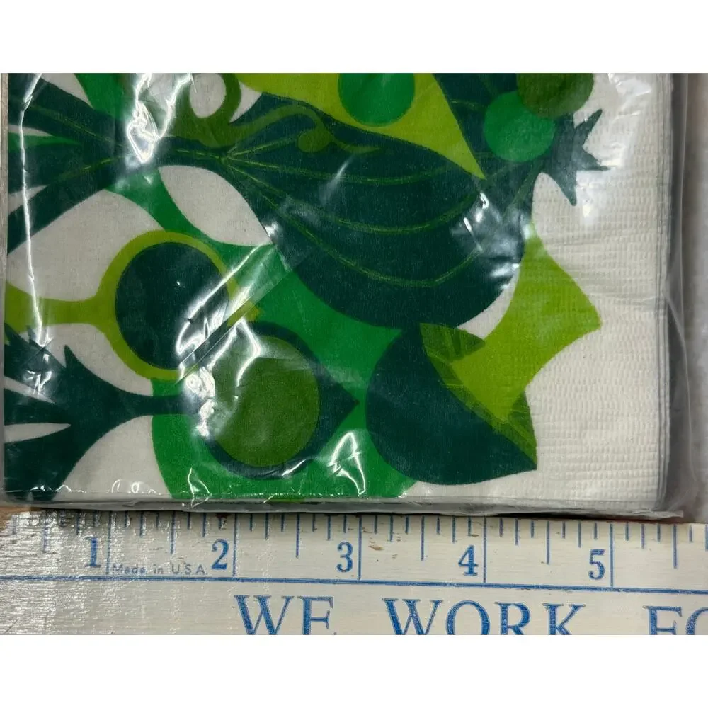 Vintage Party House Kalla Mod Green Paper Napkins NOS Mid Century Retro 20 Count